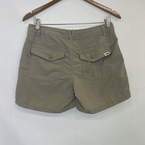 The North Face Shorts Womens 4 Beige Kahki Flap Pockets Outdoors Casual FS Chrty - Picture 2 of 13